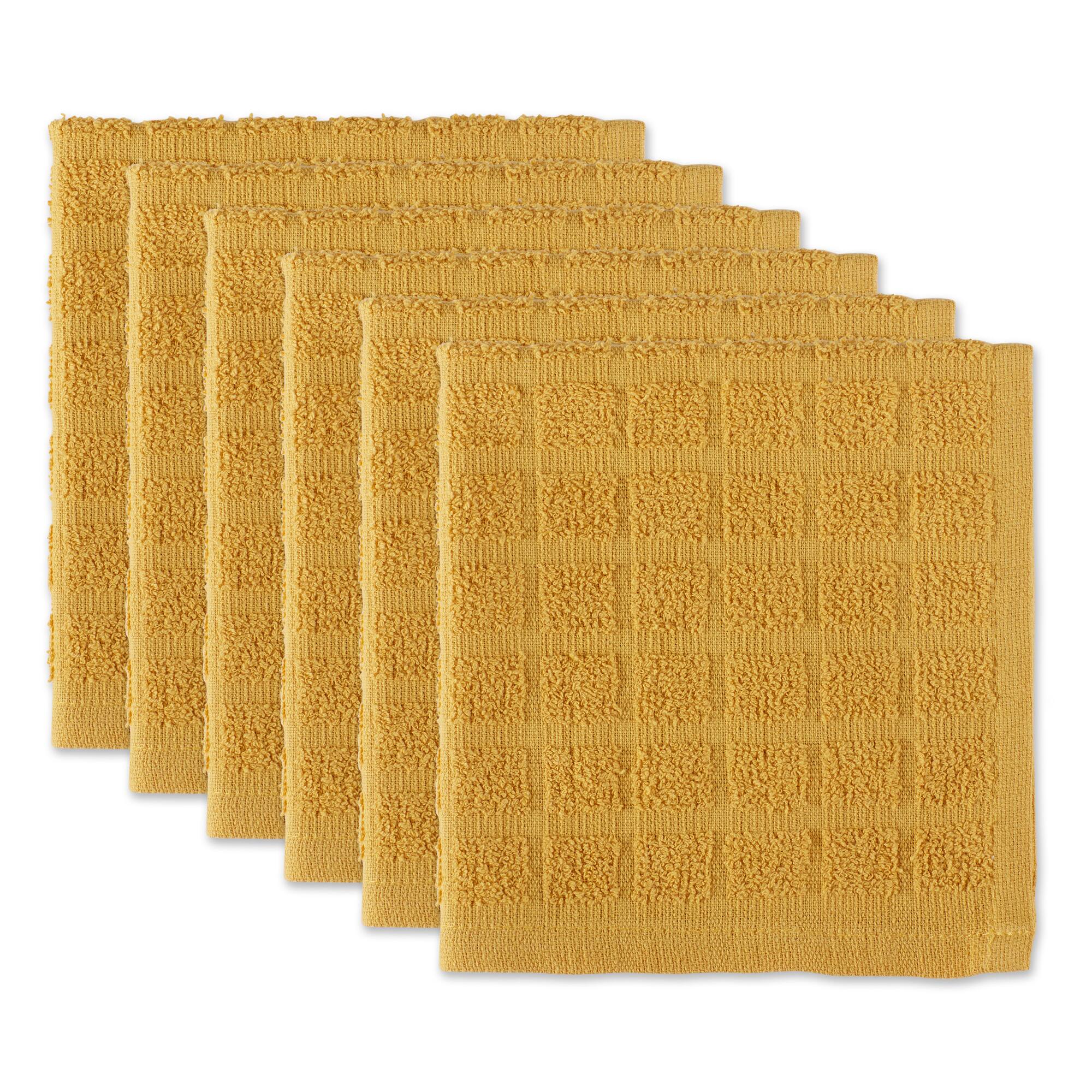 DII® Solid Windowpane Terry Dishcloth Set